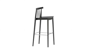 SMILE BQ0327 / BQ0346 - High beech stool with back with footrest by Andreu World - view 3